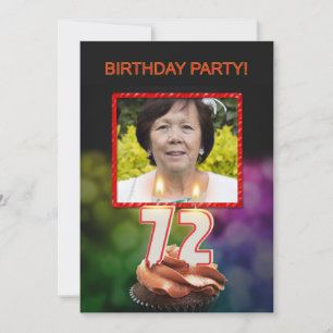Add a picture, 72nd Birthday party Invitation