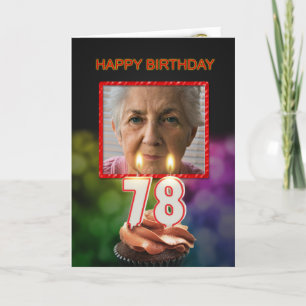 Add a picture, 78th Birthday card with Candles