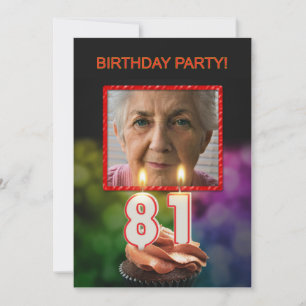 Add a picture, 81st Birthday party Invitation