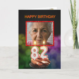 Add a picture, 82nd Birthday card with Candles