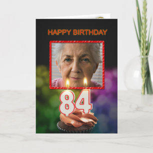 Add a picture, 84th Birthday card with Candles