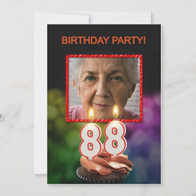 Add a picture, 88th Birthday party Invitation (Front)