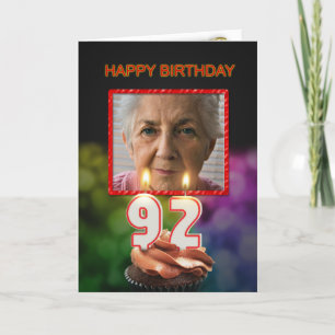 Add a picture, 92nd Birthday card with Candles