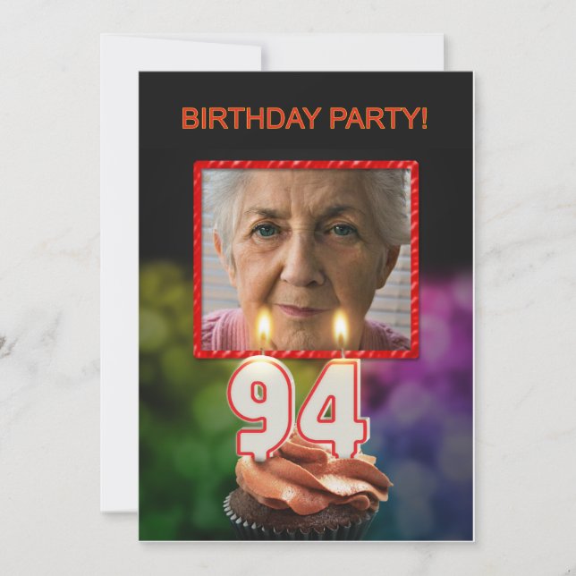 Add a picture, 94th Birthday party Invitation (Front)