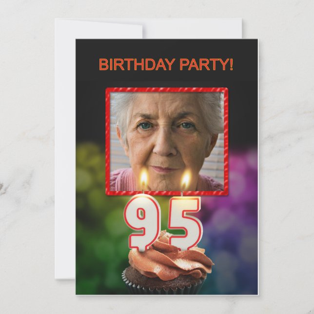 Add a picture, 95th Birthday party Invitation (Front)