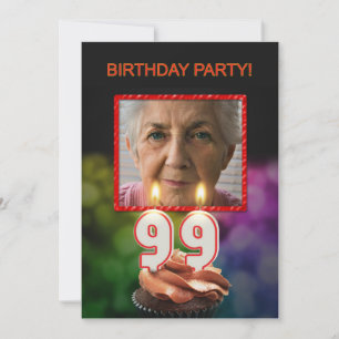 Add a picture, 99th Birthday party Invitation