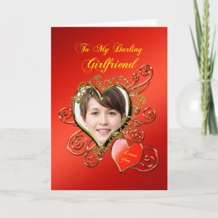 Add A Picture Girlfriend Valentines Day Hearts Holiday Card