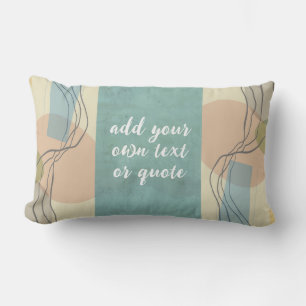  add a quote abstract art mid century style teal lumbar cushion
