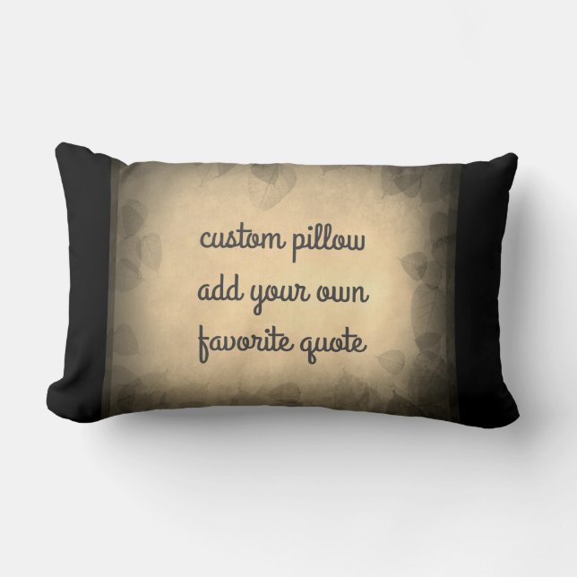 add a quote pillow sepia and grey leaf design (Front)