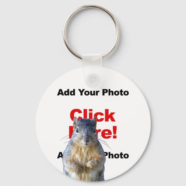 Add A Squirrel Custom Photo Keychain (Front)