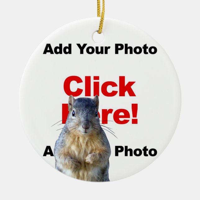 Add A Squirrel Custom Photobomb Add Photo Ceramic Tree Decoration (Front)