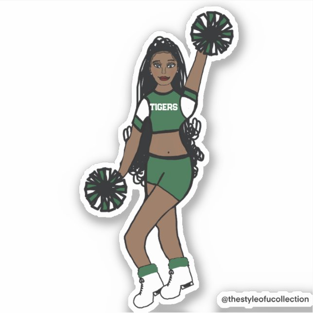Add a Team Cheer Green /White/ Black (Front)