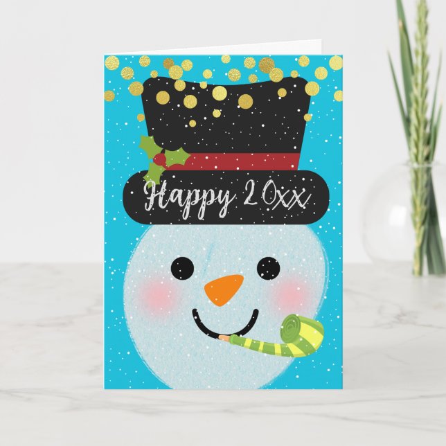 Add a Year New Year Snowman Card (Front)