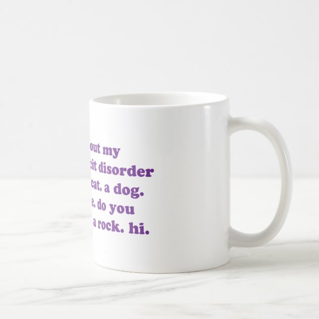 ADD ADHD Funny Quote - Purple Coffee Mug (Right)