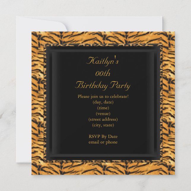 Add Age Party Birthday Wild Exotic Mixed Animal Invitation (Front)