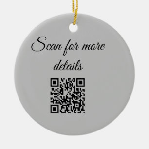 add and scan q r code here add text name here ceramic ornament