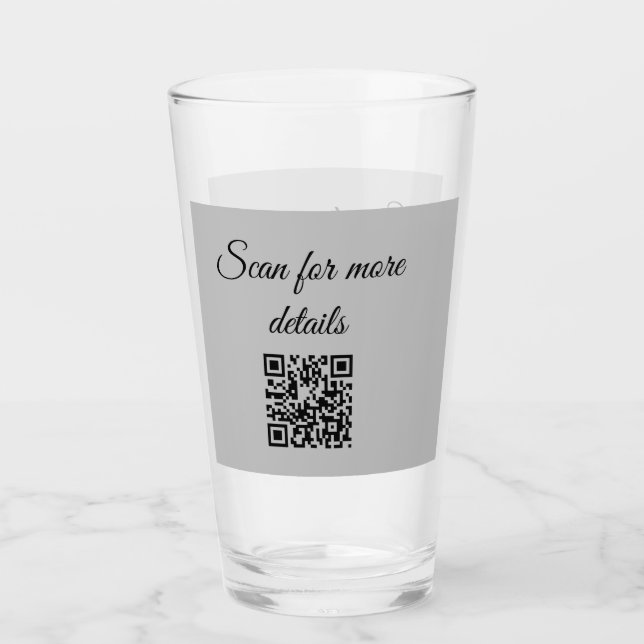 add and scan q r code here add text name here glass (Front)