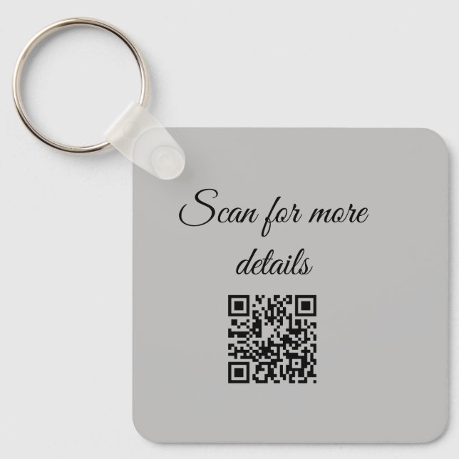 add and scan q r code here add text name here key ring (Front)
