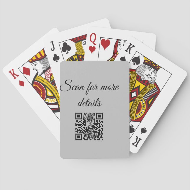 add and scan q r code here add text name here playing cards (Back)