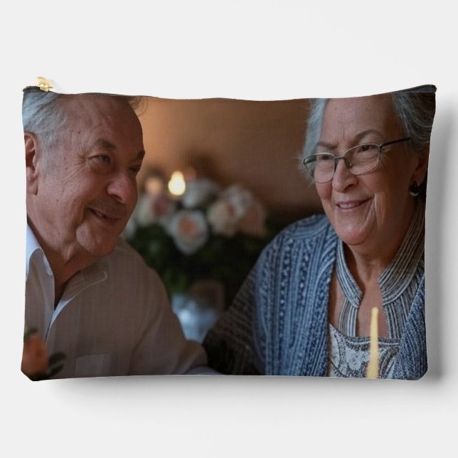 Add Anniversary Photo Customise Accessory Pouch (Front)