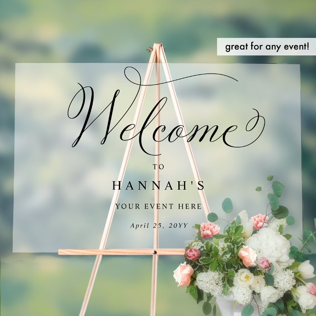 Add Any Event, Chic Welcome Frosted Acrylic Sign (Creator Uploaded)