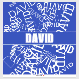 Add any name, name collage In blue & white