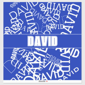 Add any name, name collage In blue & white