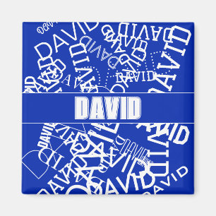 Add any name, name collage In blue & white Magnet