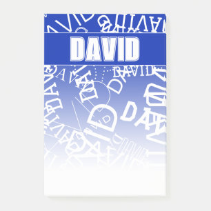 Add any name, name collage In blue & white Post-it Notes