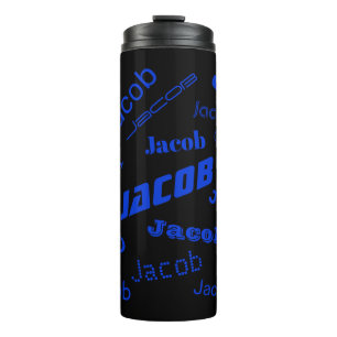 Add Any Name or Word   Blue & Black Thermal Tumbler