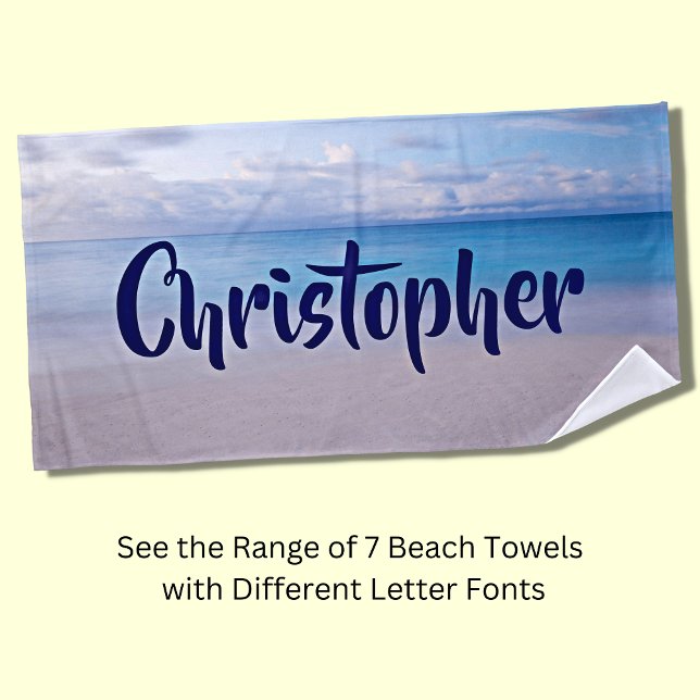 Add Any Name to this Beach Background  Beach Towel (Creator Uploaded)