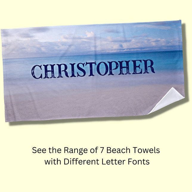 Add Any Name to this Beach Background  Beach Towel (Creator Uploaded)