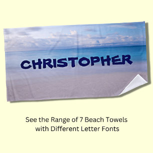 Add Any Name to this Beach Background Beach Towel