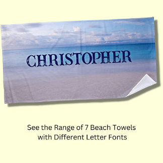Add Any Name to this Beach Background  Towel