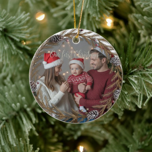 Add anything Our First Christmas Together Ceramic Ornament (Tree)