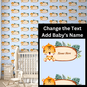 Add Baby Name Cute Baby Tiger Sign Wallpaper