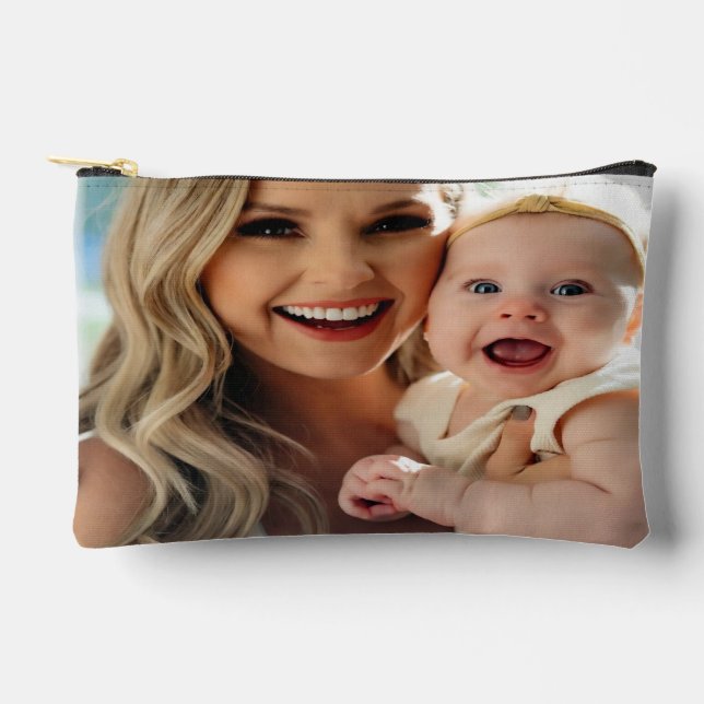 Add Baby Photo Personalize Customize Accessory Pouch (Front)