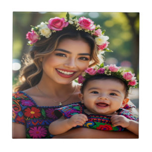 Add Beautiful Baby Photo Personalize Ceramic Tile