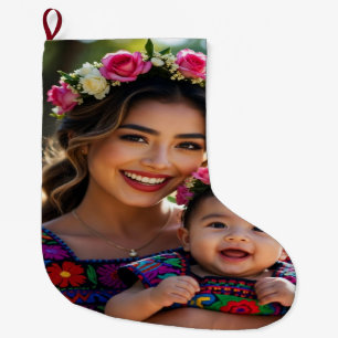 Add Beautiful Baby Photo Personalize Large Christmas Stocking