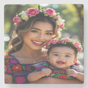 Add Beautiful Baby Photo Personalize Stone Coaster