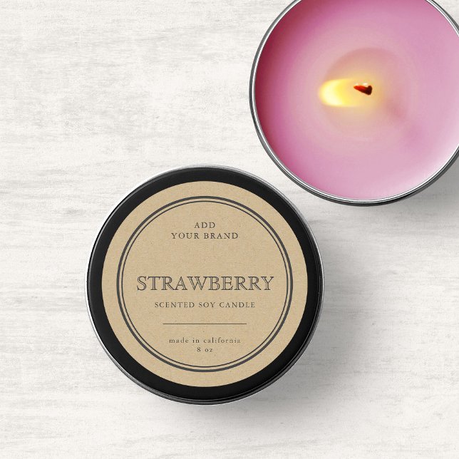 Add Brand Classic Grey Border Kraft Product Label (Creator Uploaded)