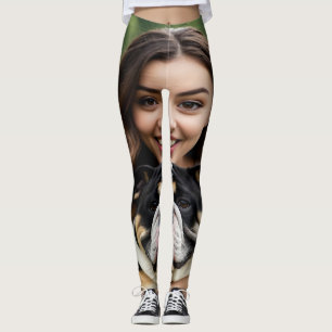 Add Bulldog Photo Personalise Customise Leggings