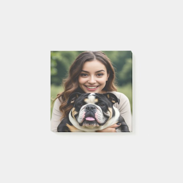 Add Bulldog Photo Personalise Customise Post-it Notes (Front)