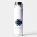 Add Business and Brand Logo Company Employees Swag Water Bottle<br><div class="desc">Add your business logo to replace this placeholder logo image with yours to effortlessly market your business or as a swag for a corporate event. Square logos are also perfect to replace this placeholder logo. Click on the "Personalise" button to upload your brand logo. A great cost saving option for...</div>
