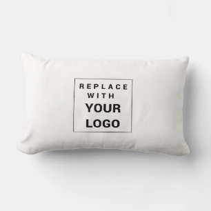Add Business and Brand Logo Minimalist Company Lumbar Cushion