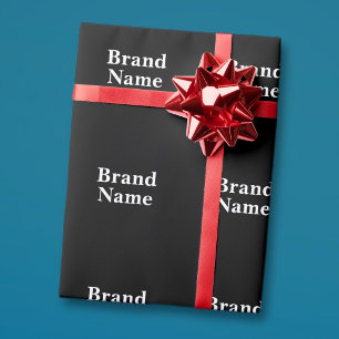 Add Business Brand or other text Wrapping Paper