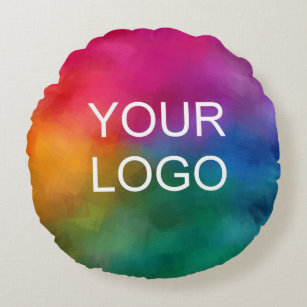 Add Business Company Logo Image Create Your Own Round Cushion
