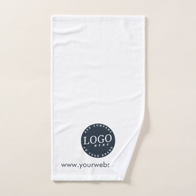 Add Business Logo and Company Website Clients Hand Towel (Hand Towel)