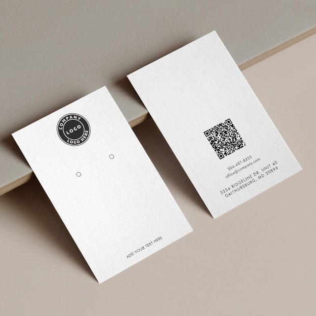 Add Business Logo and QR Code Earring Display Card (Creator Uploaded)