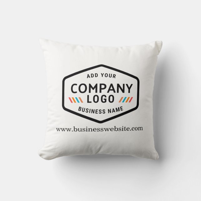 Add Business Logo and Slogan Custom show room Cushion (Front)